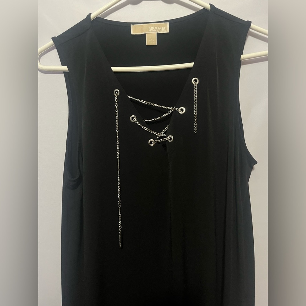 Michael Kors Black Top with Chain Accent